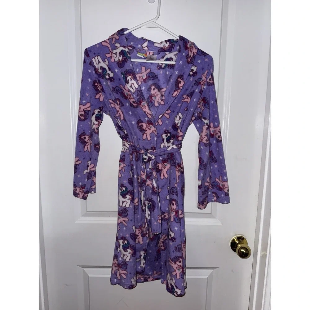2012 ~ My Little Pony ~Purple Bathrobe Robe Size 10 Tie Waist OLDER STYLE PONIES